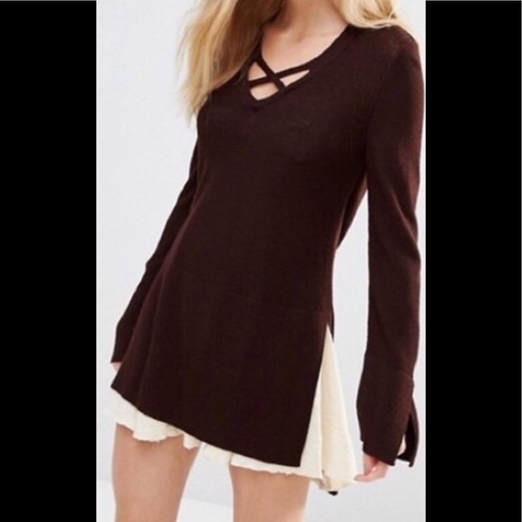Free People Tops - Free people Criss Cross Tunic Sweater